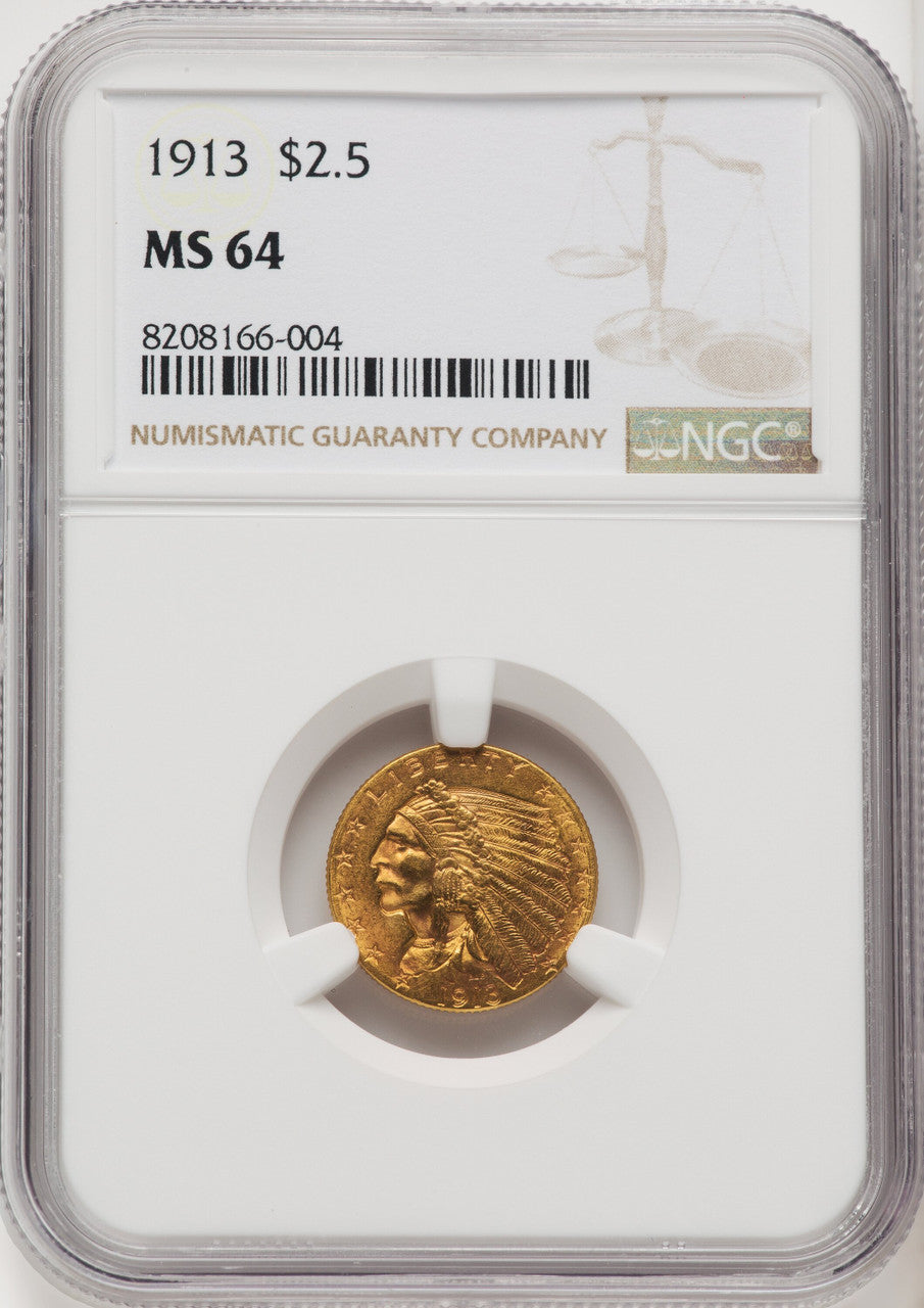 1913 $2.50 Indian Quarter Eagle NGC MS64 (765810032)