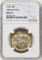 1936 50C Oregon Commemorative Silver NGC MS67+