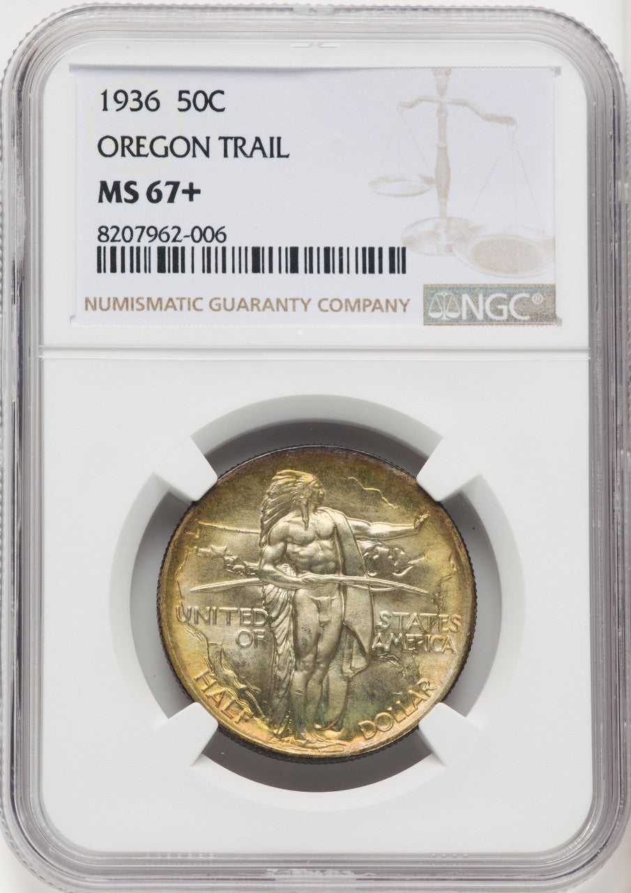 1936 50C Oregon Commemorative Silver NGC MS67+