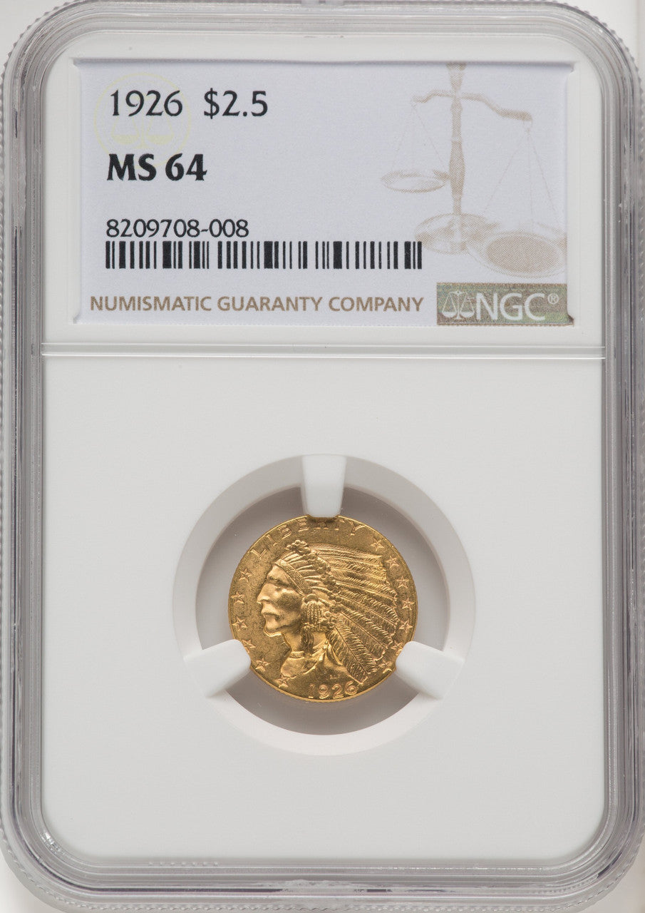 1926 $2.50 Indian Quarter Eagle NGC MS64 (768649010)
