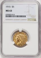 1915 $5 Indian Half Eagle NGC MS63 (769883002)