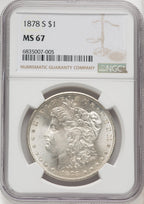 1878-S Morgan Dollar NGC MS67