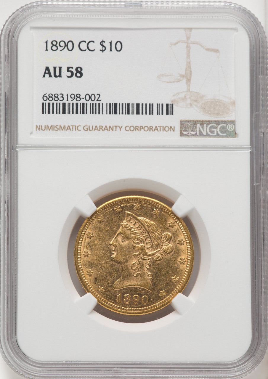 1890-CC $10 Liberty Eagle NGC AU58 (770677034)