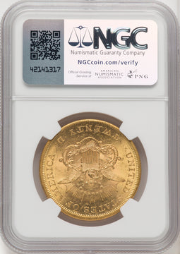 1860 $20 Liberty Double Eagle NGC MS62+