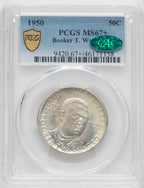 1950 50C Booker T. Washington CAC Commemorative Silver PCGS MS67+