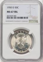 1950-D 50C FL Franklin Half Dollar NGC MS67
