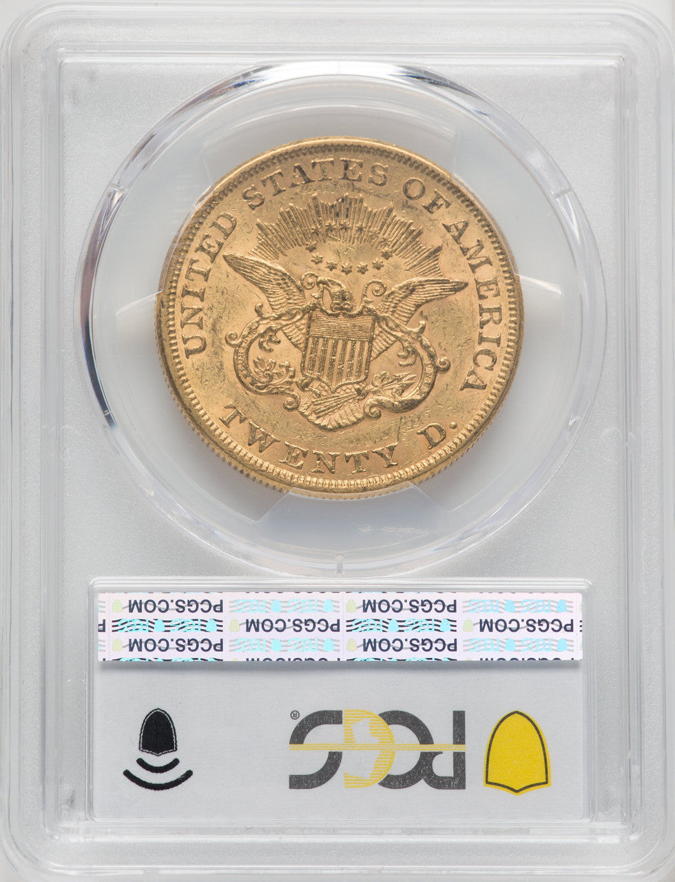 1854 $20 Large Date CAC Proof Liberty Double Eagle PCGS AU58
