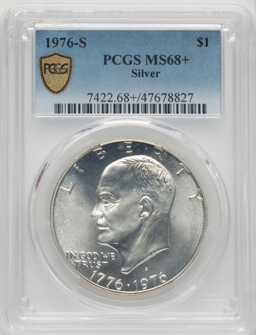 1976-S SILVER Eisenhower Dollar PCGS MS68+