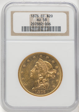 1876-CC $20 Liberty Double Eagle NGC AU58 (770677013)