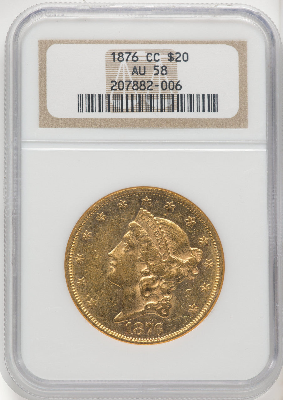 1876-CC $20 Liberty Double Eagle NGC AU58 (770677013)