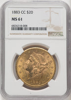 1883-CC $20 Liberty Double Eagle NGC MS61 (770677014)