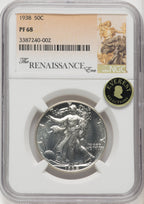 1938 50C Proof Walking Liberty Half Dollar NGC PR68