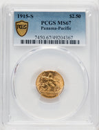 1915-S $2.50 Panama-Pacific Quarter Eagle Commemorative Gold PCGS MS67 (770677015)