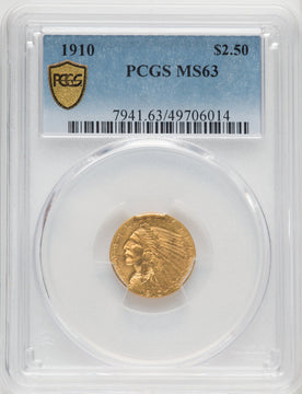 1910 $2.50 Indian Quarter Eagle PCGS MS63