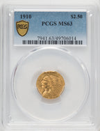 1910 $2.50 Indian Quarter Eagle PCGS MS63