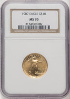 1987 $10 Quarter-Ounce Gold Eagle NGC MS70