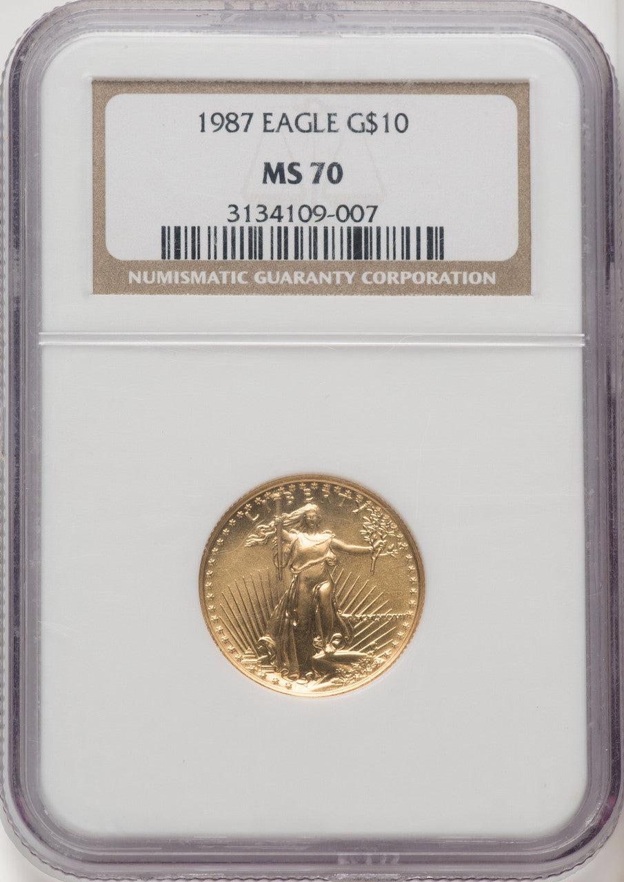 1987 $10 Quarter-Ounce Gold Eagle NGC MS70