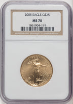 2005 $25 Half-Ounce Gold Eagle NGC MS70 (770569079)