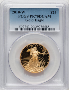 2010-W $25 Half-Ounce Gold Eagle Blue Gradient PCGS PR70