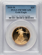 2010-W $25 Half-Ounce Gold Eagle Blue Gradient PCGS PR70