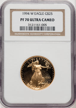 1994-W $25 Half-Ounce Gold Eagle Brown Label NGC PF70 (769565001)