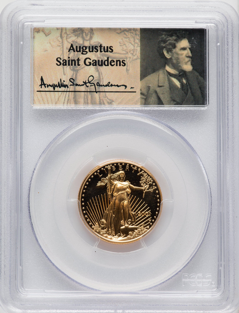 2001-W $10 Quarter-Ounce Gold Eagle Saint-Gaudens St. Gaudens Signature PCGS PR70