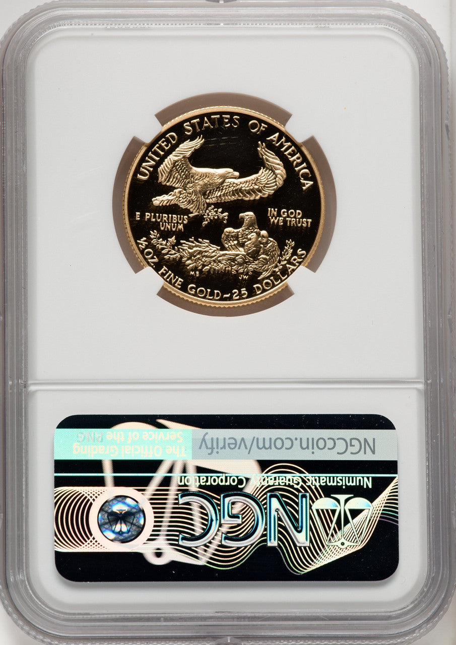 1990-P $25 Half-Ounce Gold Eagle Ed Moy NGC PF70