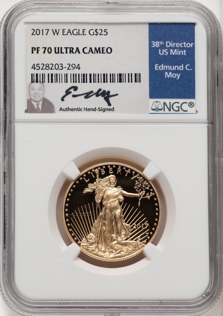 2017-W $25 Half-Ounce Gold Eagle First Strike Ed Moy NGC PF70