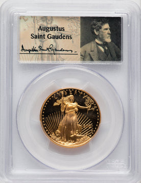 2001-W $25 Half-Ounce Gold Eagle Augustus Saint Gaudens St. Gaudens Signature PCGS PR70