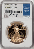 2017-W $50 One-Ounce Gold Eagle Ed Moy NGC PF70