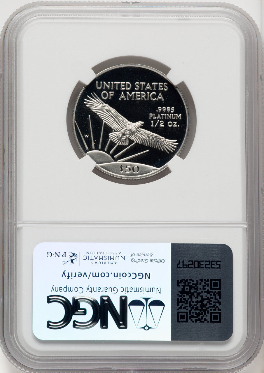 1997-W $50 Half-Ounce Platinum Eagle Brown Label NGC PF70 (769481026)