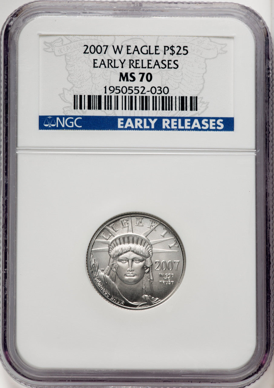 2007-W $25 Quarter-Ounce Platinum First Strike ER Blue NGC MS70
