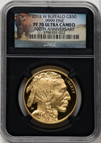 2013-W $50 One-Ounce Gold Buffalo Bison Label NGC PF70