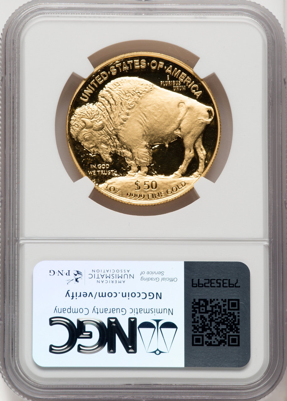 2006-W $50 One-Ounce Gold Buffalo .9999 Fine Gold Brown Label NGC PF70 (770548009)