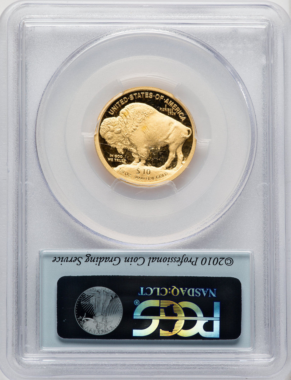 2008-W $10 Quarter-Ounce Gold Buffalo Bison Label PCGS PR70