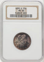 1898-O 25C Barber Quarter NGC MS66