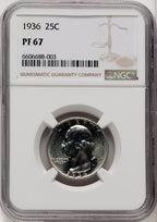1936 25C Proof Washington Quarter NGC PR67 (770318007)