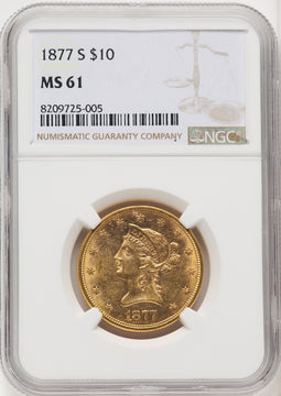 1877-S $10 Liberty Eagle NGC MS61