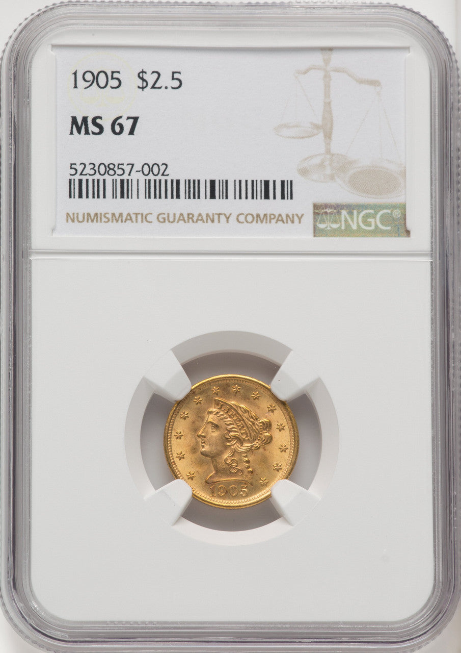 1905 $2.50 Liberty Quarter Eagle NGC MS67 (768601018)