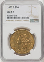 1857-S $20 Liberty Double Eagle NGC AU53 (572149211)