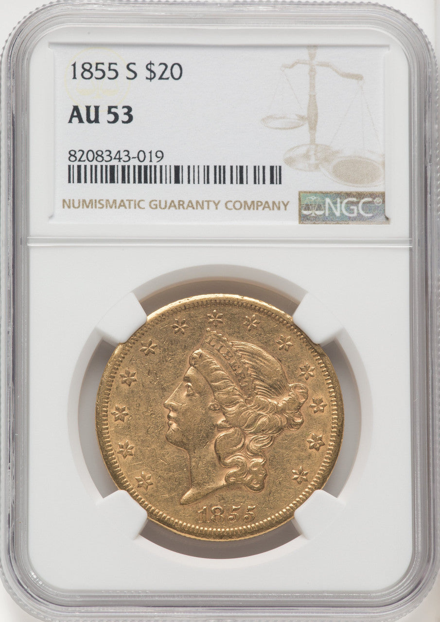 1855-S $20 Liberty Double Eagle NGC AU53 (572149212)