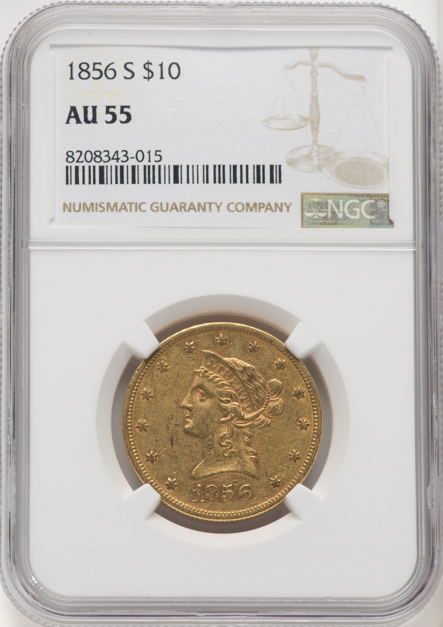 1856-S $10 Liberty Eagle NGC AU55