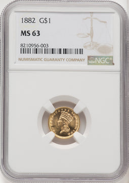 1882 G$1 Gold Dollar NGC MS63