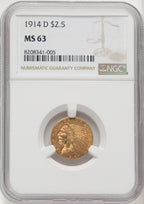 1914-D $2.50 Indian Quarter Eagle NGC MS63 (769241001)