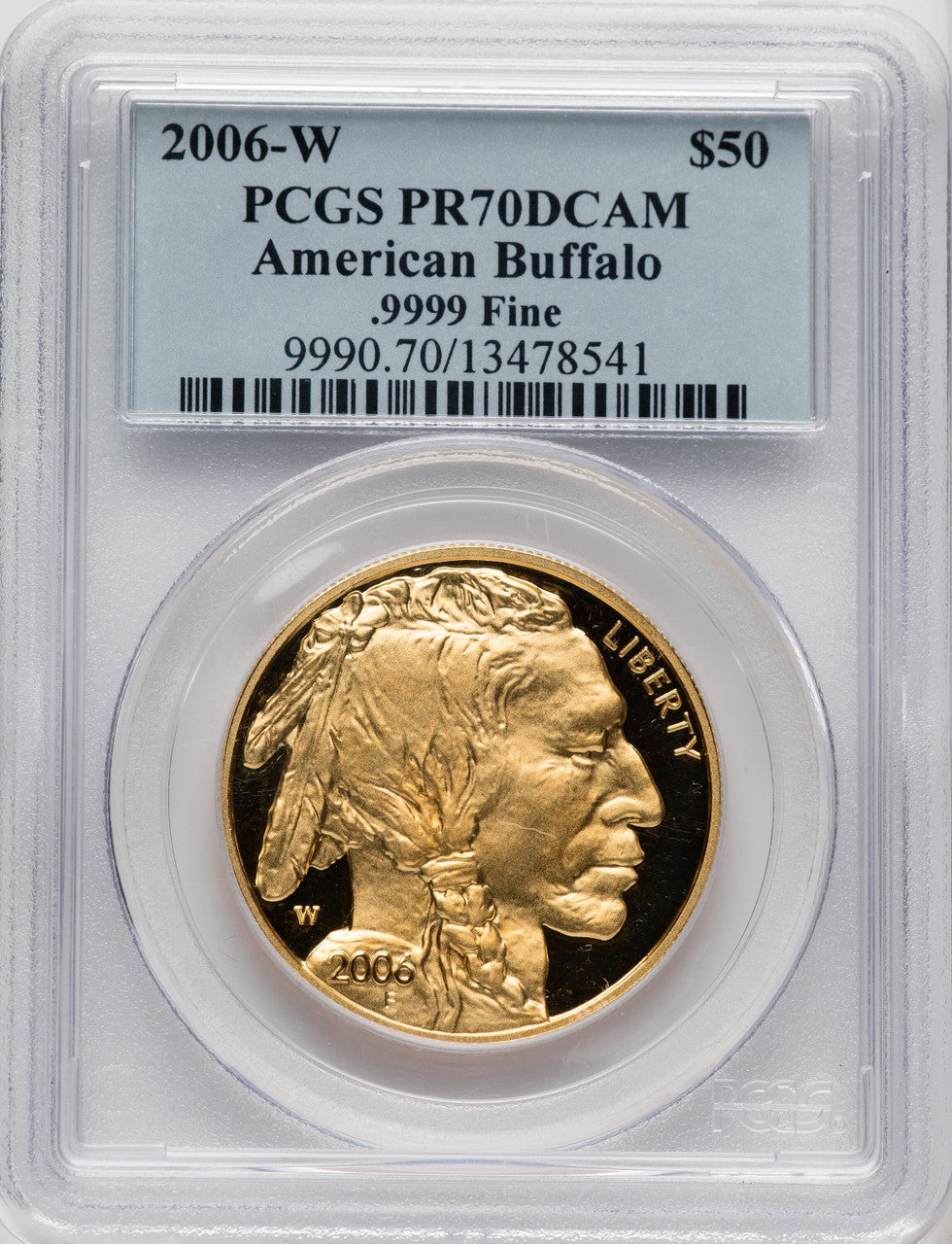 2006-W $50 One-Ounce Gold Buffalo PCGS PR70