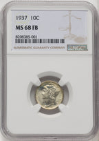 1937 10C FB Mercury Dime NGC MS68 (768579001)