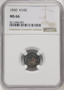 1830 H10C Bust Half Dime NGC MS66