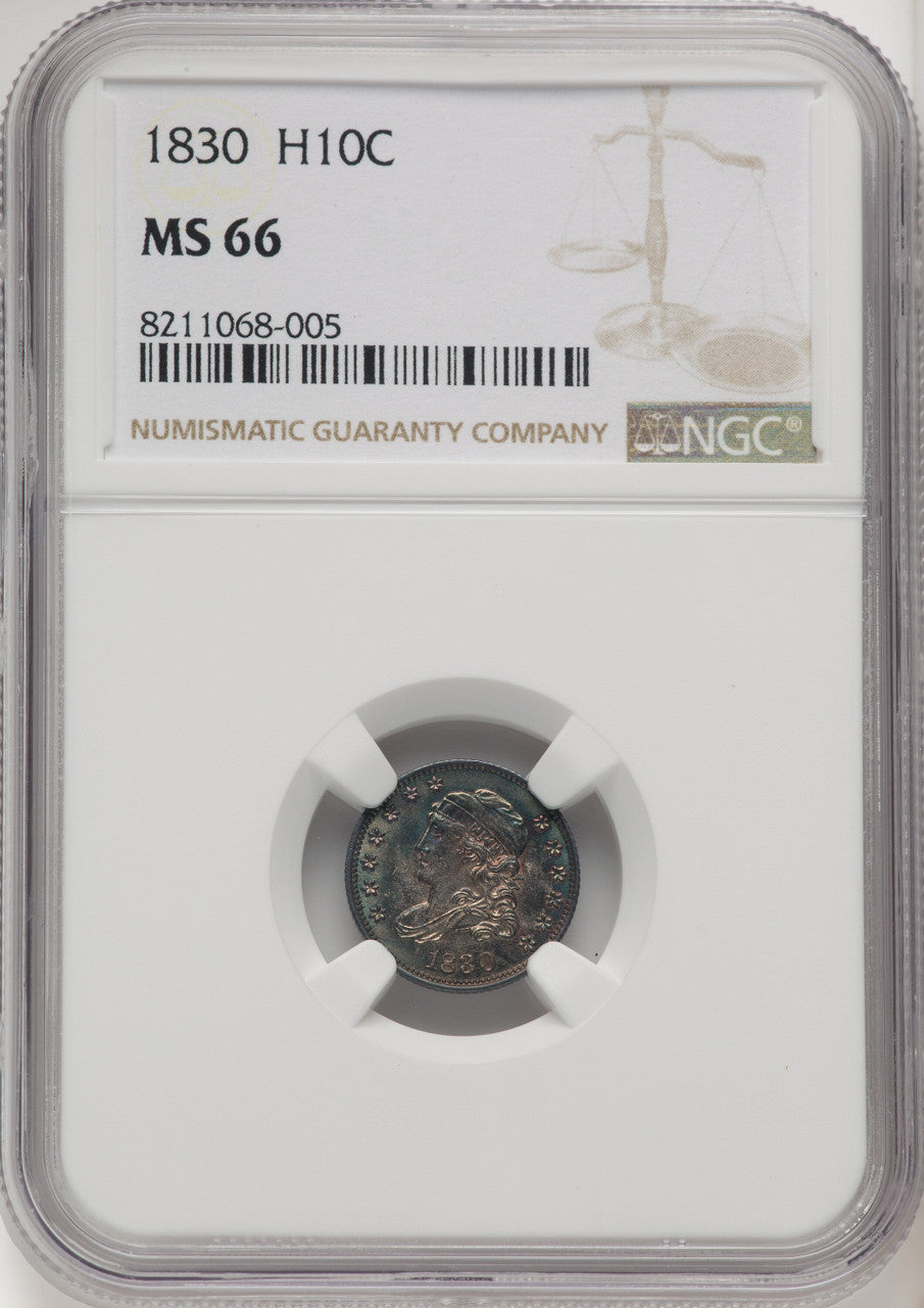 1830 H10C Bust Half Dime NGC MS66