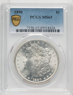 1890 Morgan Dollar PCGS MS65