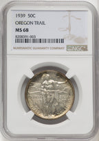 1939 50C Oregon Commemorative Silver NGC MS68